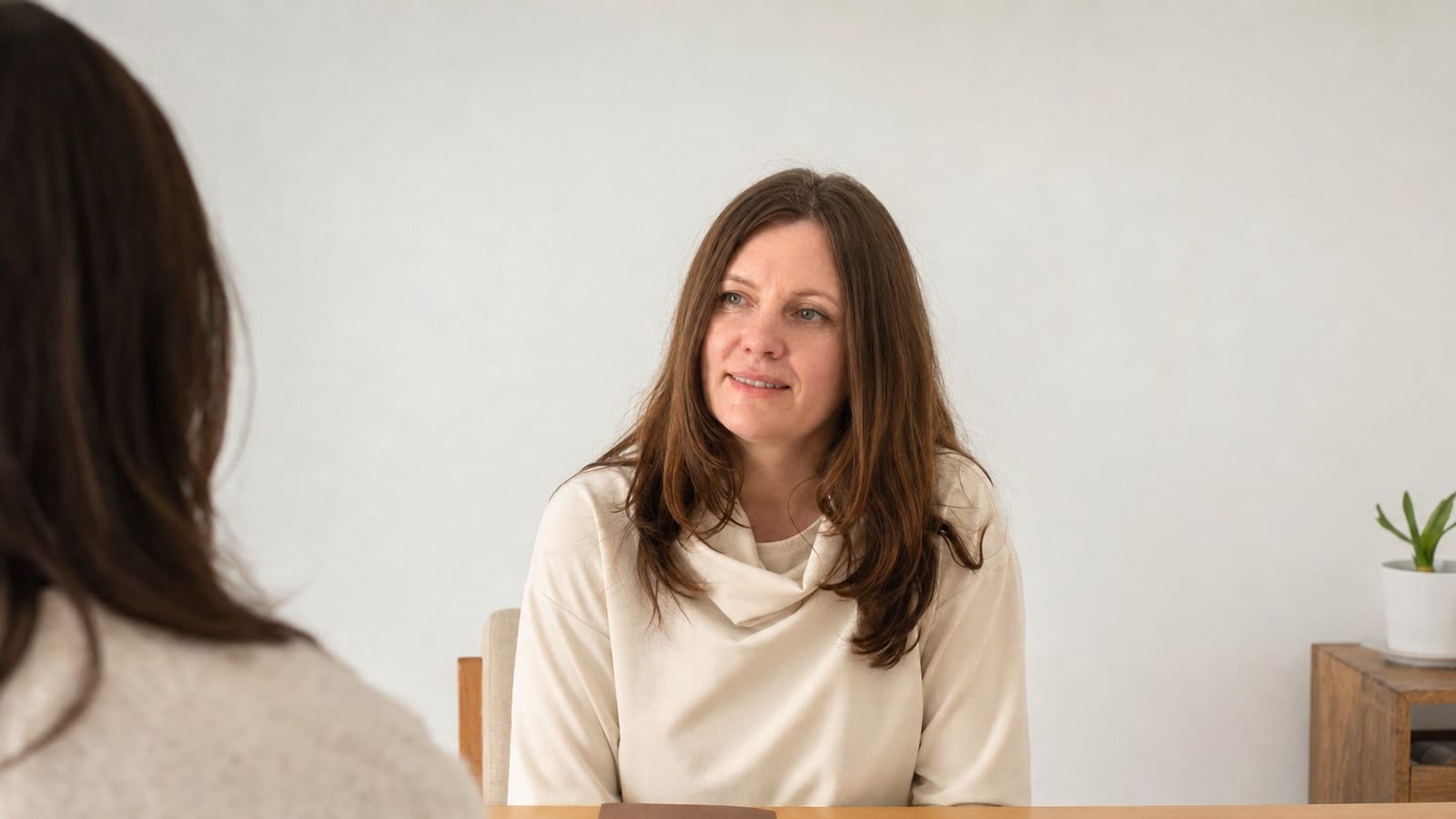 Elena durante una consulta de orientación nutricional